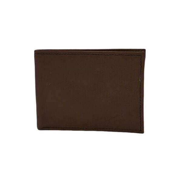 Emilio Pucci Bifold Cardholder Wallet Brown Leather Minimalist Quiet Luxury - Picture 1 of 12